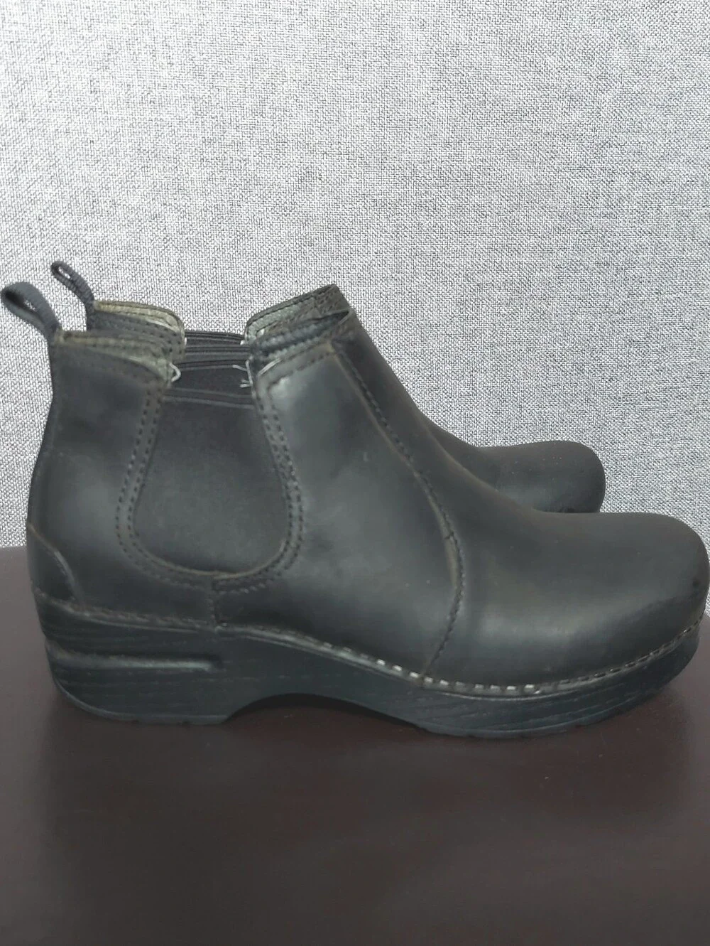 Dansko Frankie Rocker Botton Black Leather Chelsea Ankle Boots Women 38 (US 7.5)